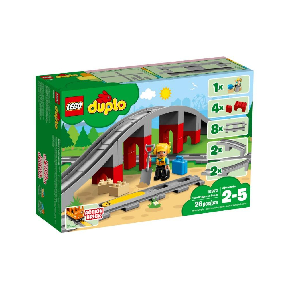 Конструктор LEGO Залізничний міст і рейки 26 деталей (10872) - зображення 1