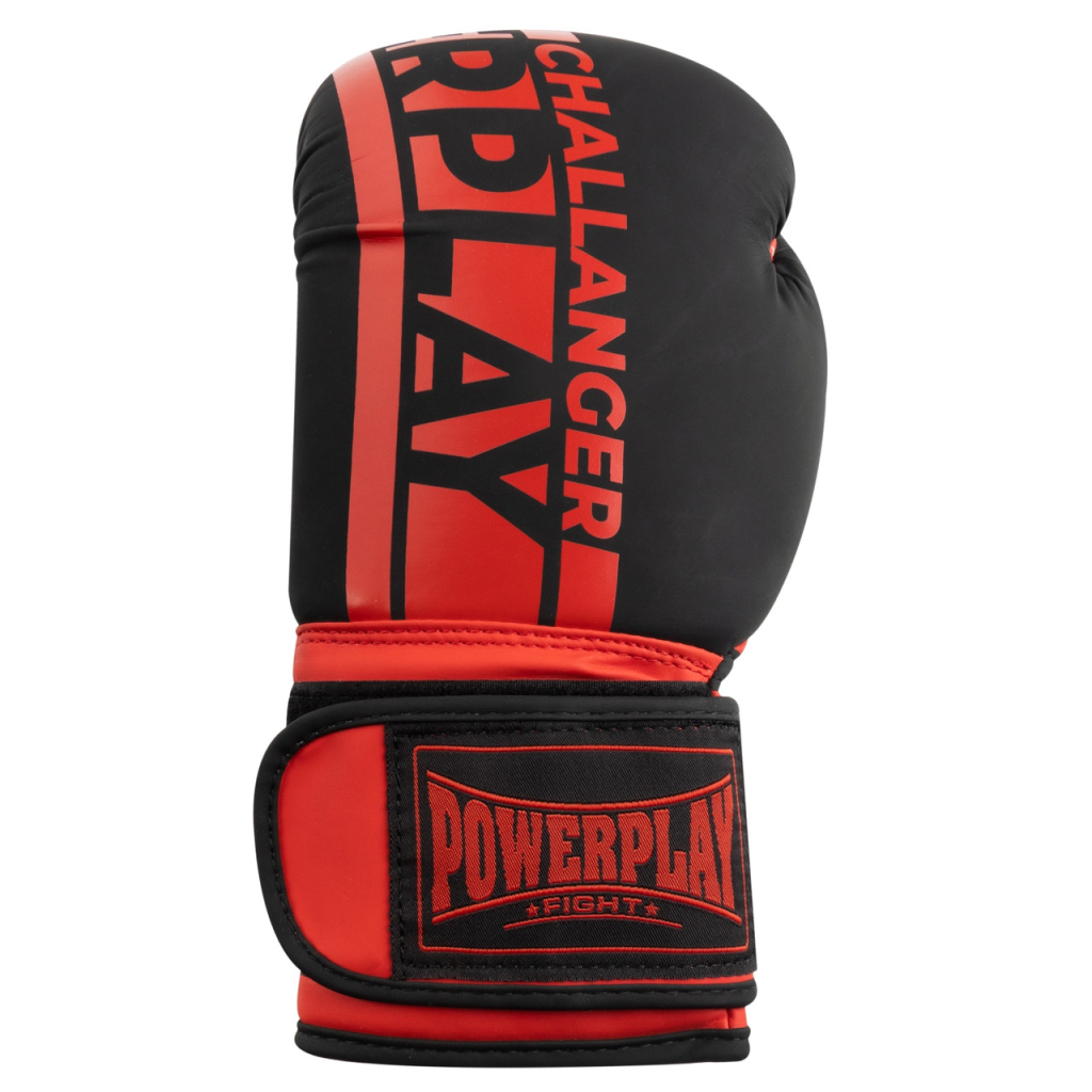 Боксерські рукавички PowerPlay 3086 Matt Challenger Чорно-Червоні 14 унцій (PP_3086_14oz_Bl/Red) - зображення 2