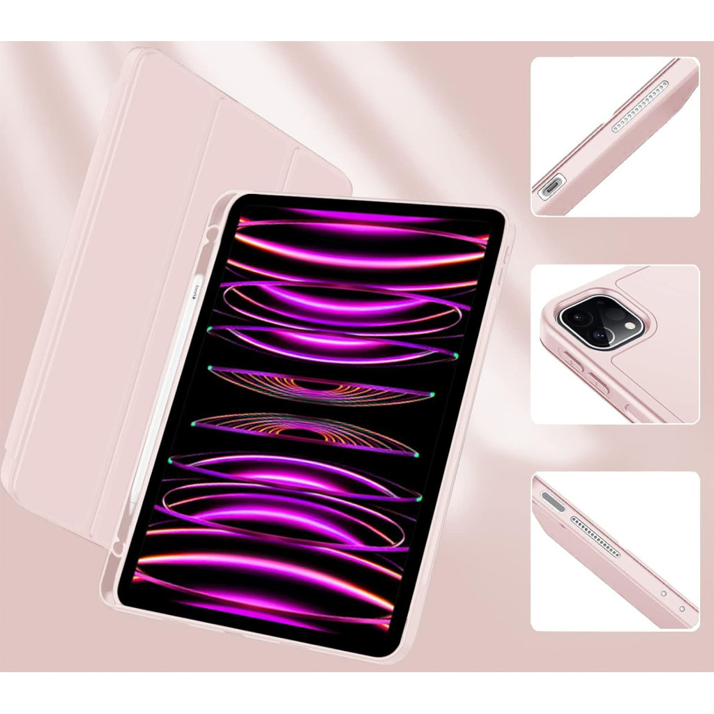 Чохол до планшета BeCover Tri Fold Hard TPU Apple iPad Pro 11 2020/2021/2022 Pink (711113) - зображення 4