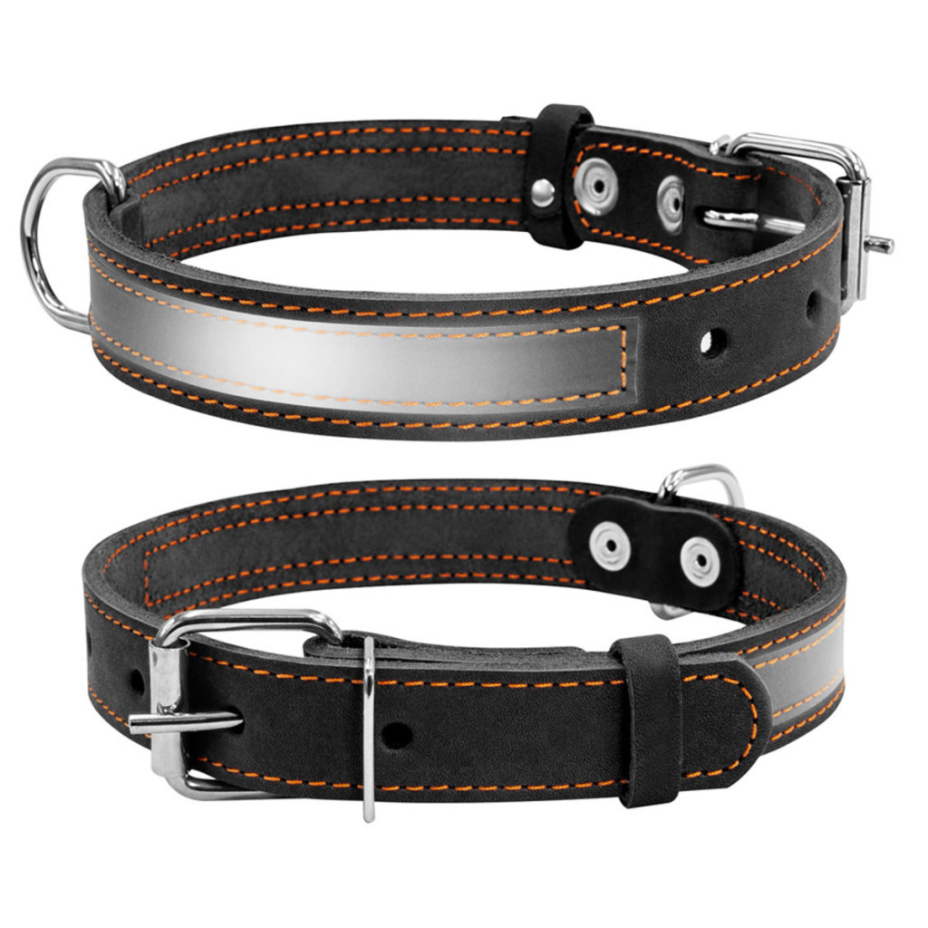 Нашийник для тварин Collar зі світловідбиваючою стрічкою Ш 35 мм Д 48-63 см чорний (02981) - зображення 3