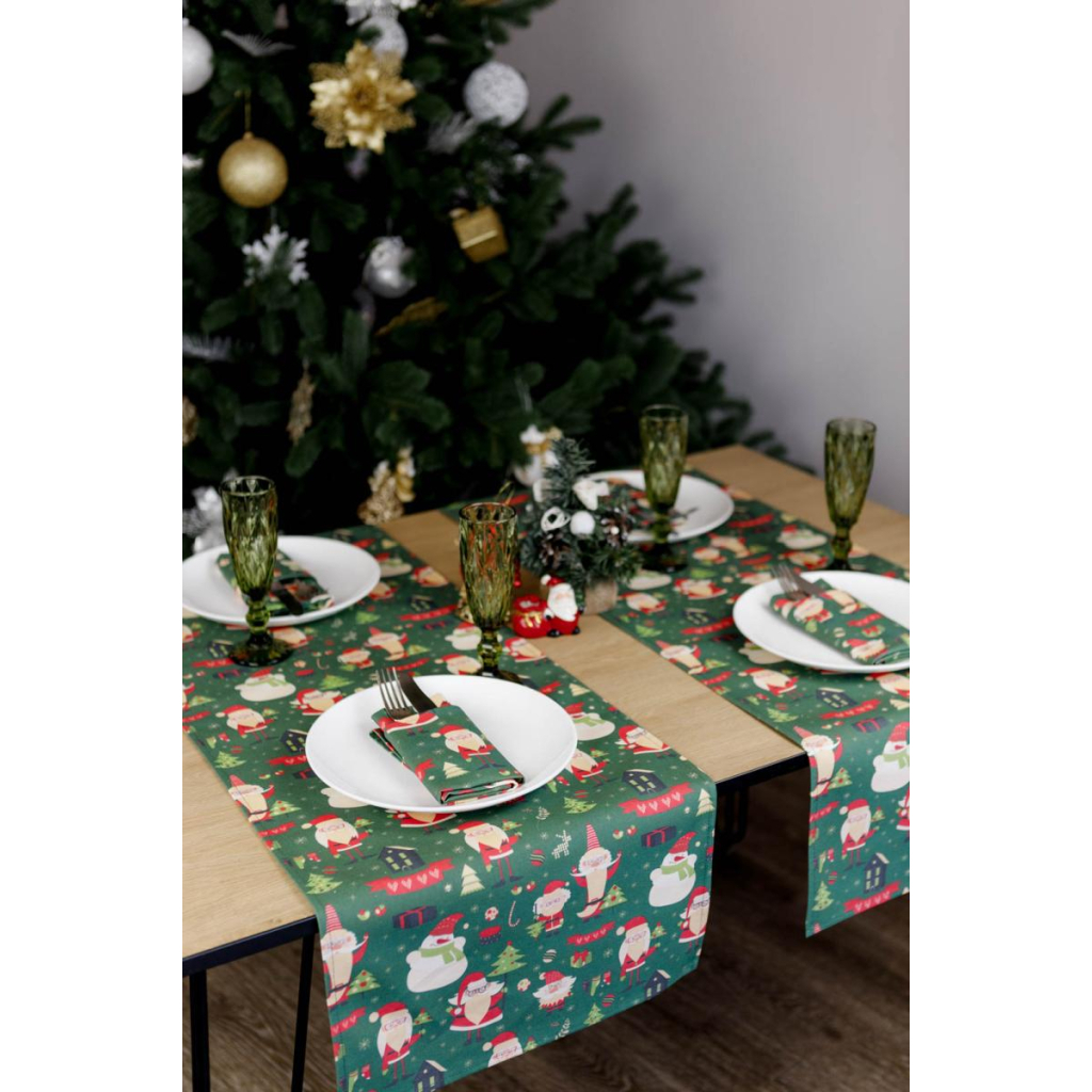 Доріжка на стіл Прованс Санта на зеленому 40х140 см (035779) - зображення 4