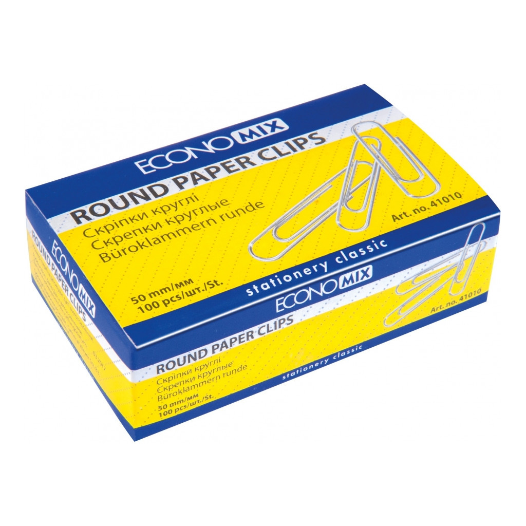 Скріпки канцелярські Economix 50 мм кругла, 100 шт (E41010) - зображення 1