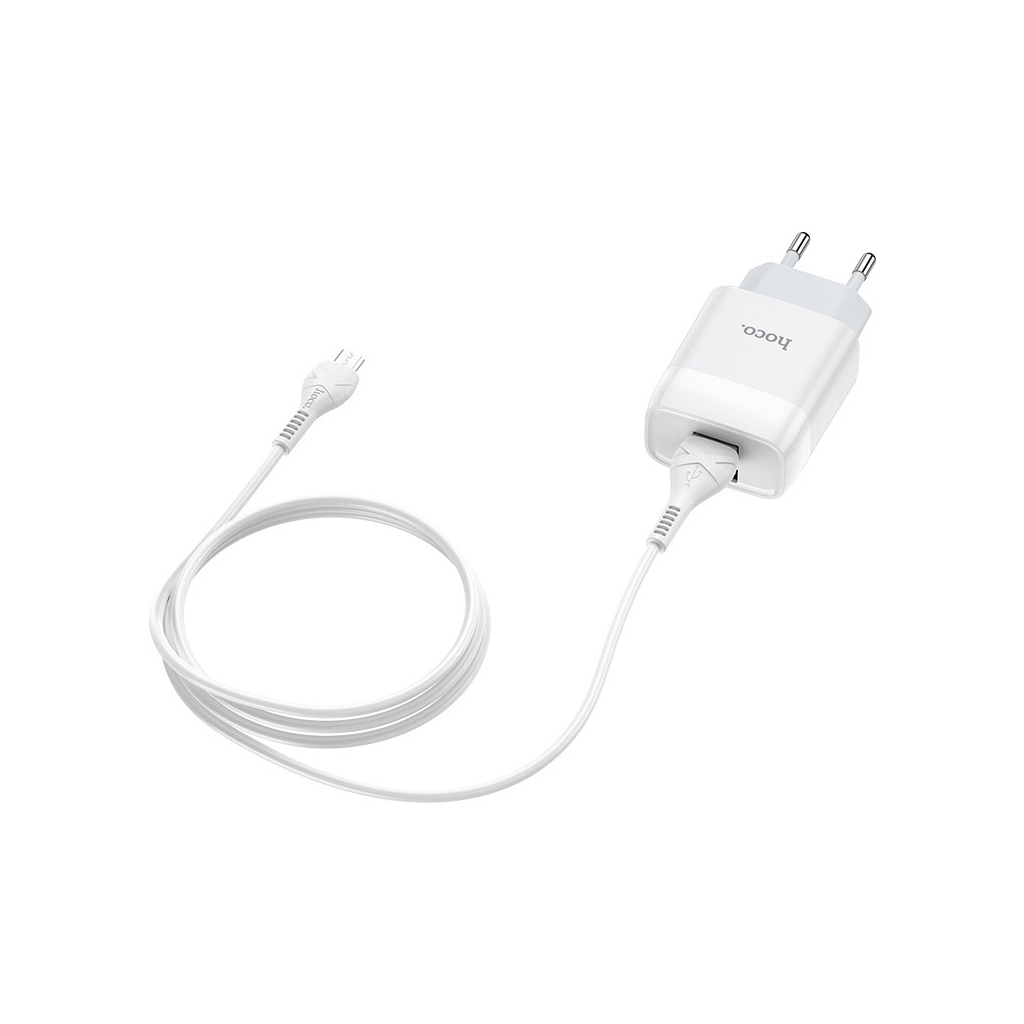 Зарядний пристрій HOCO C73A Glorious 2xUSB + cable Micro 5P 12W White (6931474713063) - зображення 5