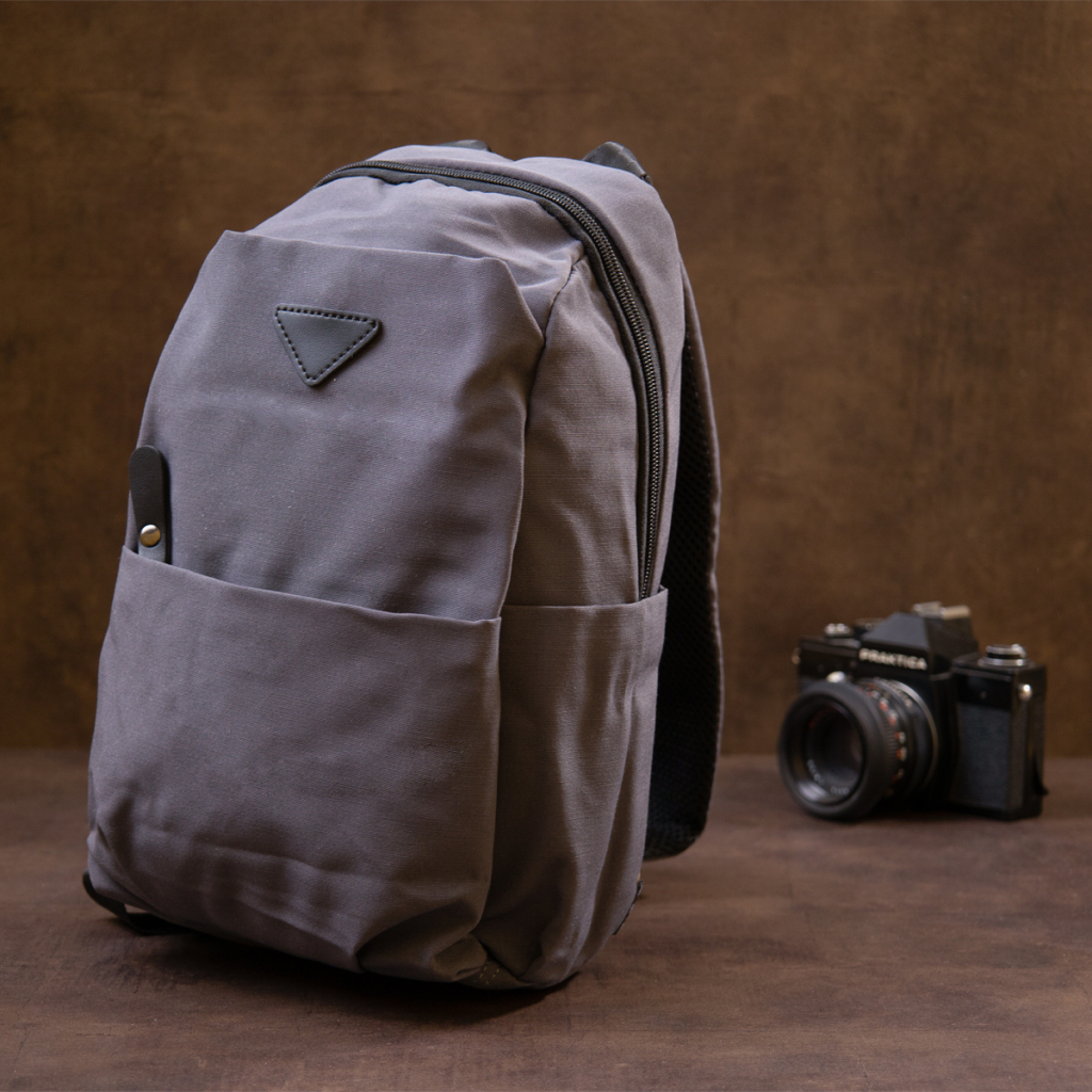 Сумка Vintage Через плече нейлон Сіра (20630) - зображення 9