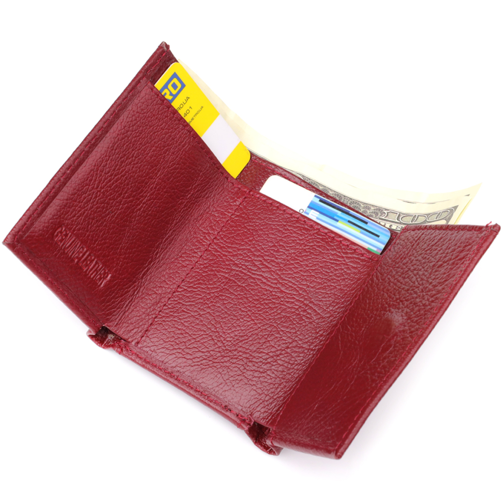 Гаманець ST Leather З натуральної шкіри Бордовий (23082) - зображення 7