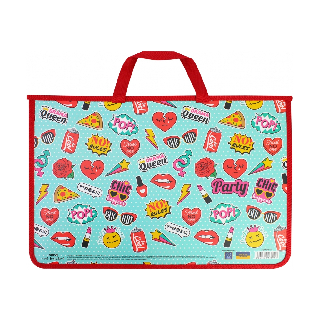 Папка - портфель Maxi А4 пластиковий на блискавці Colorfull (MX30001-08) - зображення 1