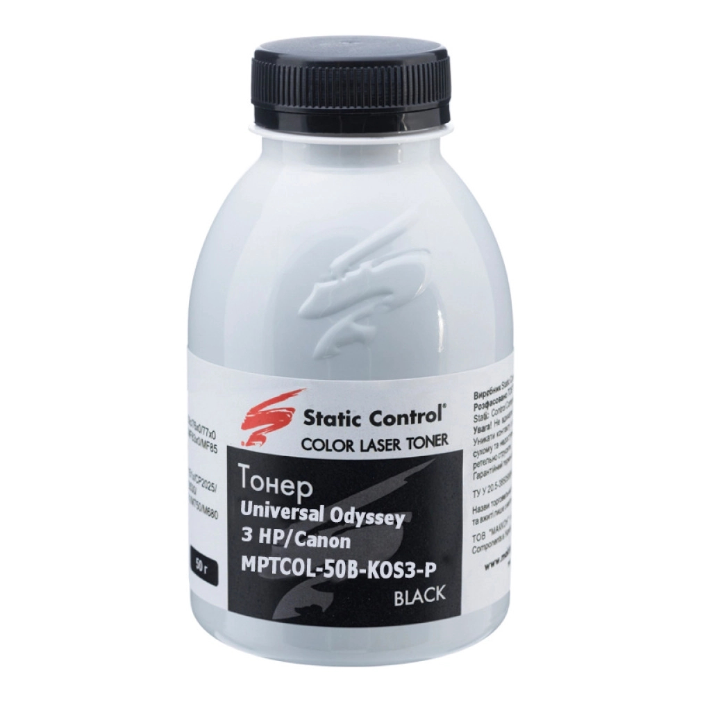Тонер HP/Canon MPTCOL OS3 50г black (фасовка) Static Control (MPTCOL-50B-KOS3-P) - зображення 1