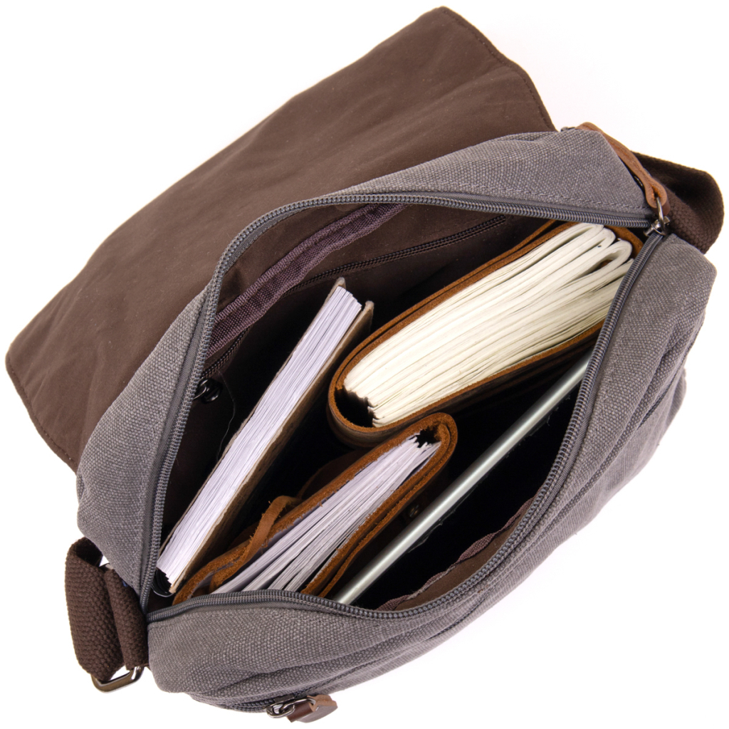 Сумка Vintage Текстильна Сіра (20605) - зображення 5