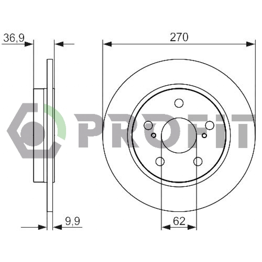 Гальмівний диск Profit 5010-1645 - зображення 1