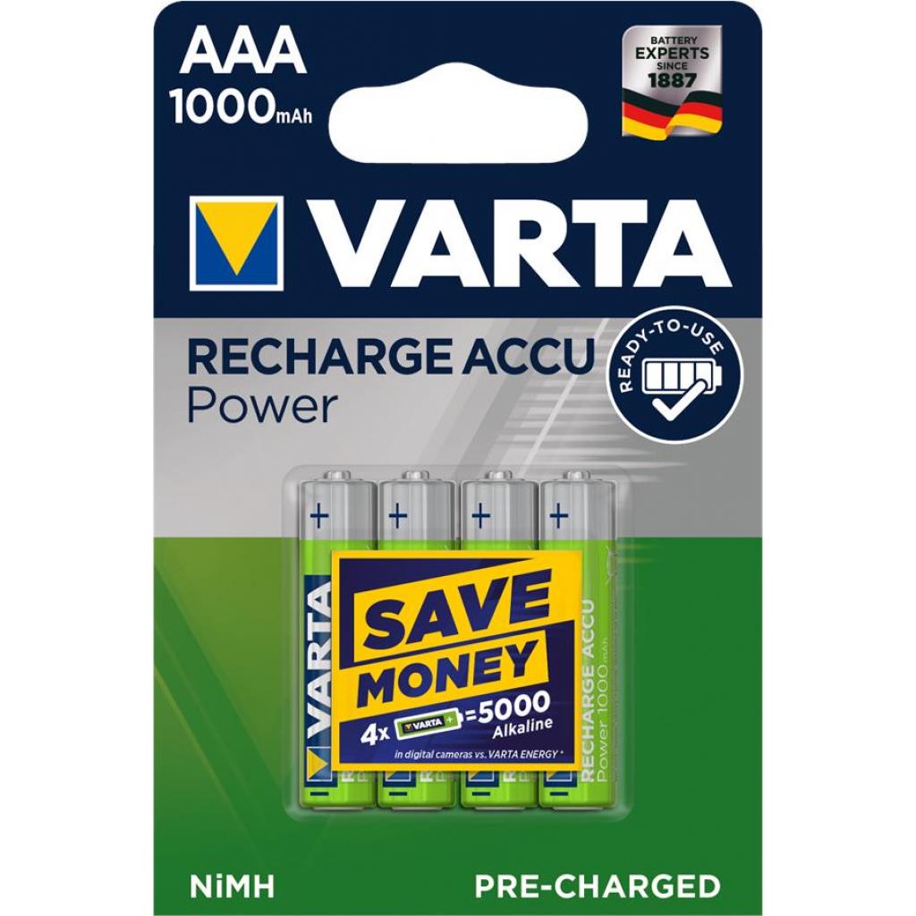 Акумулятор Varta AAA Rechargeable Accu 1000mAh * 4 (05703301404) - зображення 1