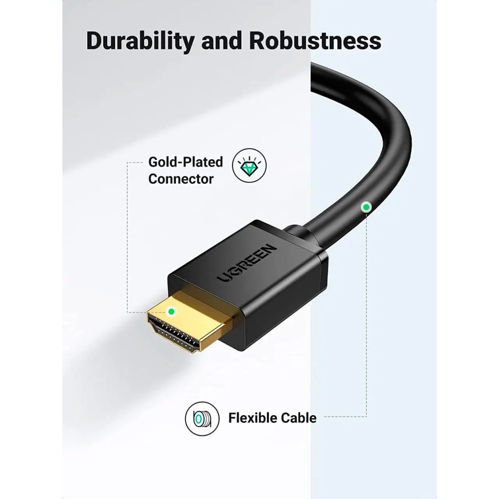 Кабель мультимедійний HDMI M to DVI M 1.5m HD106 black UGREEN (11150) - зображення 3