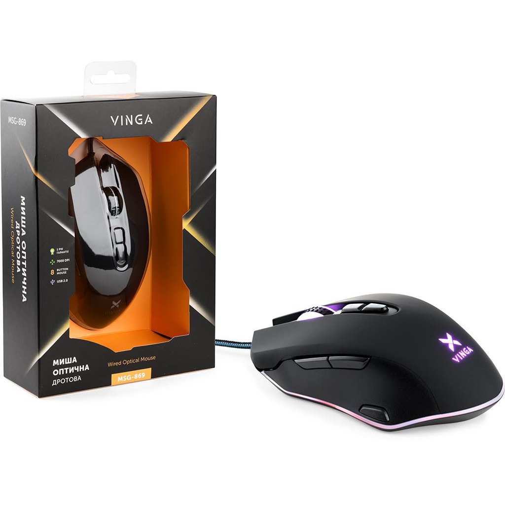 Мишка Vinga MSG-869 black - зображення 11
