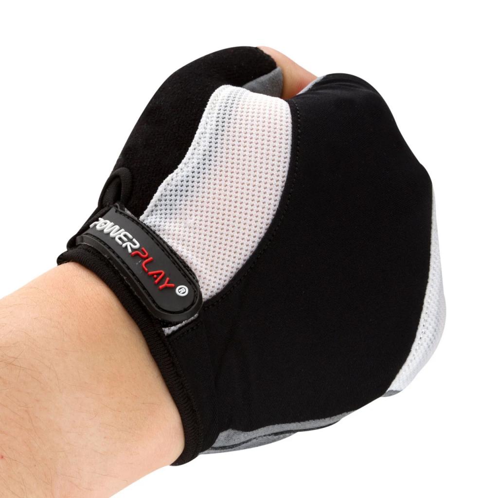Велорукавиці PowerPlay 5041 Black/White L (5041_L_White) - зображення 4