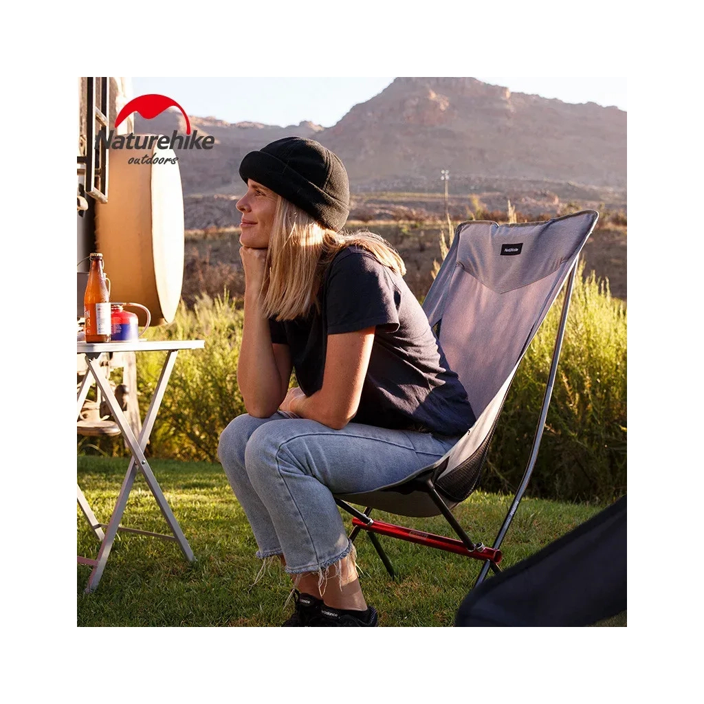 Крісло складане Naturehike YL06 Alu Folding Moon Chair NH18Y060-Z Бежеве (6927595753538) - зображення 4