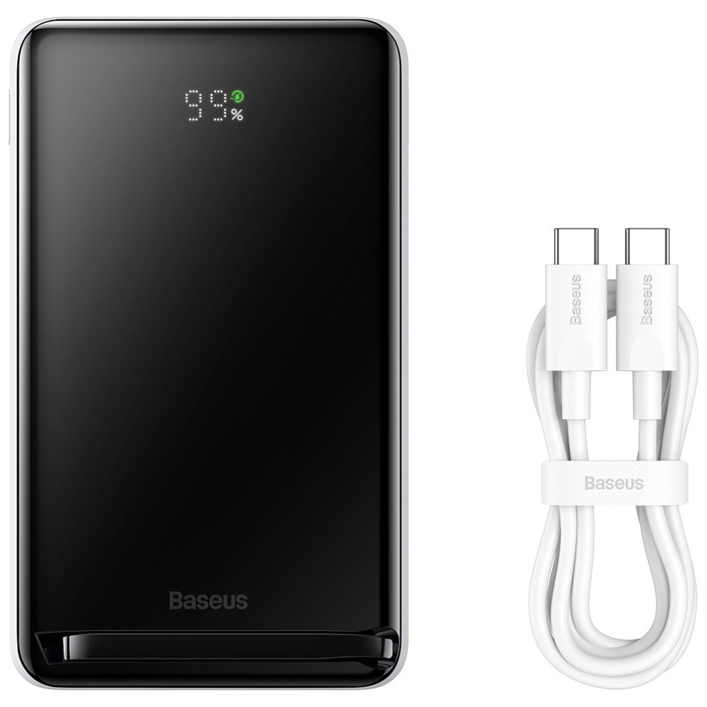 Батарея універсальна Baseus Magnetic Bracket 10000mAh 20W, White (PPCXZ10) (PPCX000002) - зображення 5