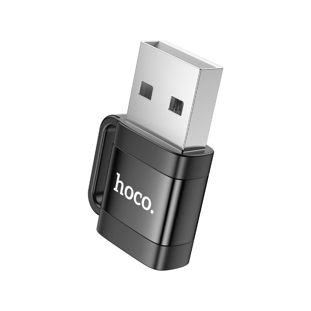 Перехідник UA31D USB M to USB-C F USB2.0 Black HOCO (6942007628143) - зображення 3