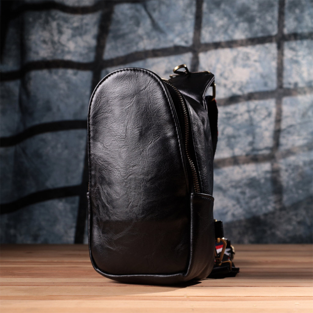 Сумка Vintage Жіноча слінг через плече з екошкіри Чорна (sale_15117) - зображення 9