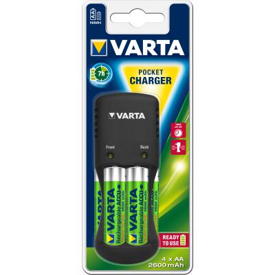 Зарядний пристрій для акумуляторів Varta Pocket Charger + 4AA 2600 mAh NI-MH (57642101471) - зображення 1
