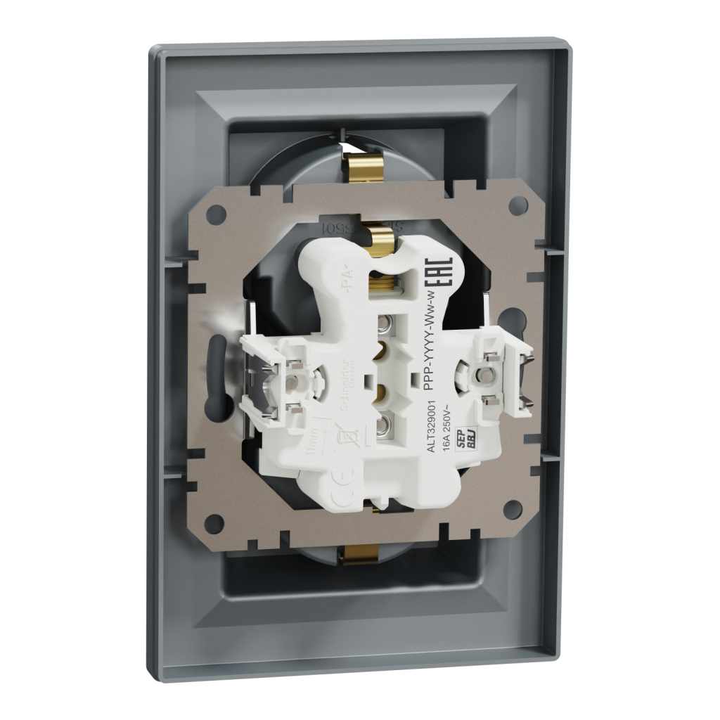 Розетка Schneider Electric ASFORA із заземленням подвійна сталь 16А (EPH9900162) - изображение 7