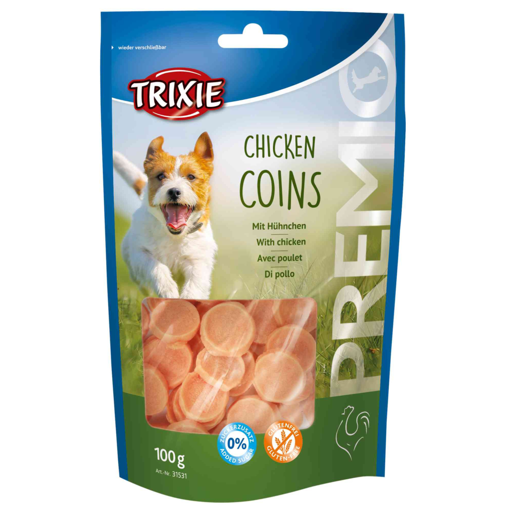 Ласощі для собак Trixie Premio Chicken Coins курка 100 г (4011905315317) - зображення 1