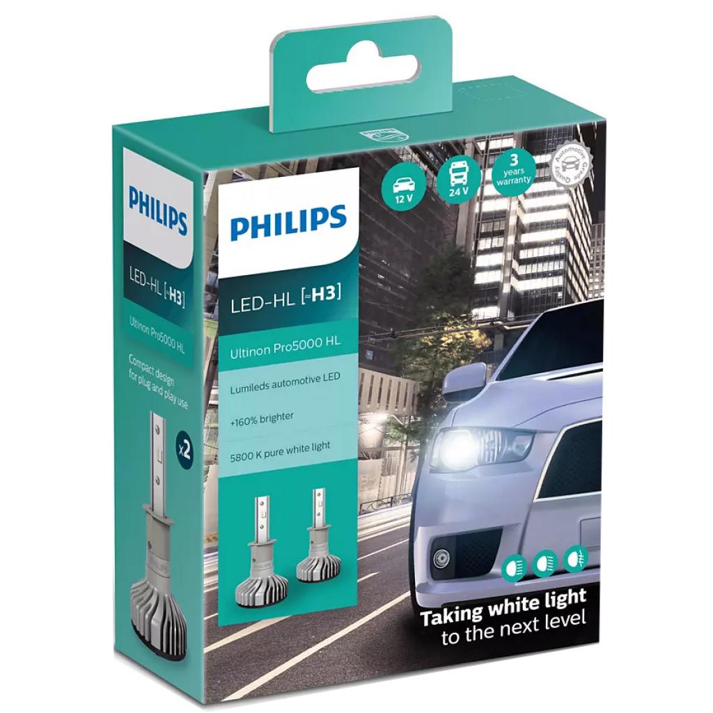 Автолампа Philips H3 Ultinon Pro5000 +160, 2 шт/комплект (11336U50CWX2) - зображення 2