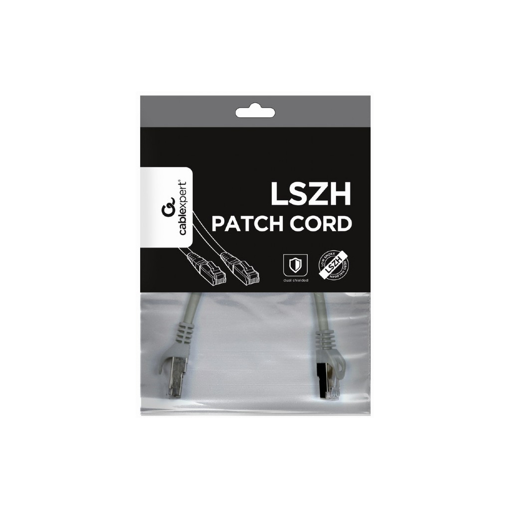 Патч-корд Cablexpert 0.5м S/FTP Cat 6A CU LSZH grey (PP6A-LSZHCU-0.5M) - изображение 3
