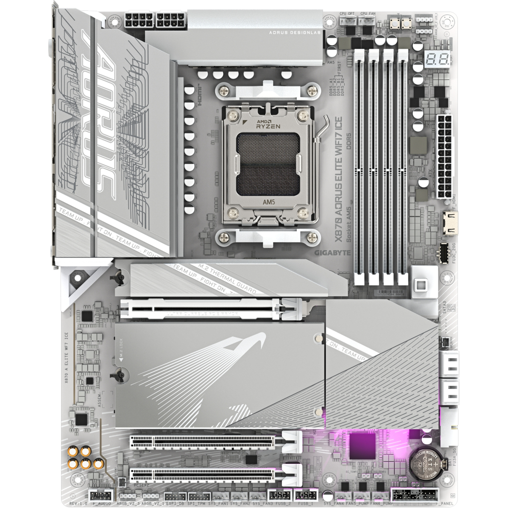 Материнська плата GIGABYTE X870 AORUS ELITE WIFI7 ICE (X870 A ELITE WF7 ICE) - зображення 2