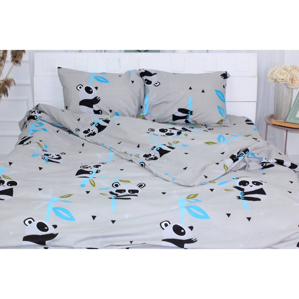 Постільна білизна MirSon Бязь Ranforce Elite 17-0504 Panda is gray Односпальна (2200004665849) - зображення 1