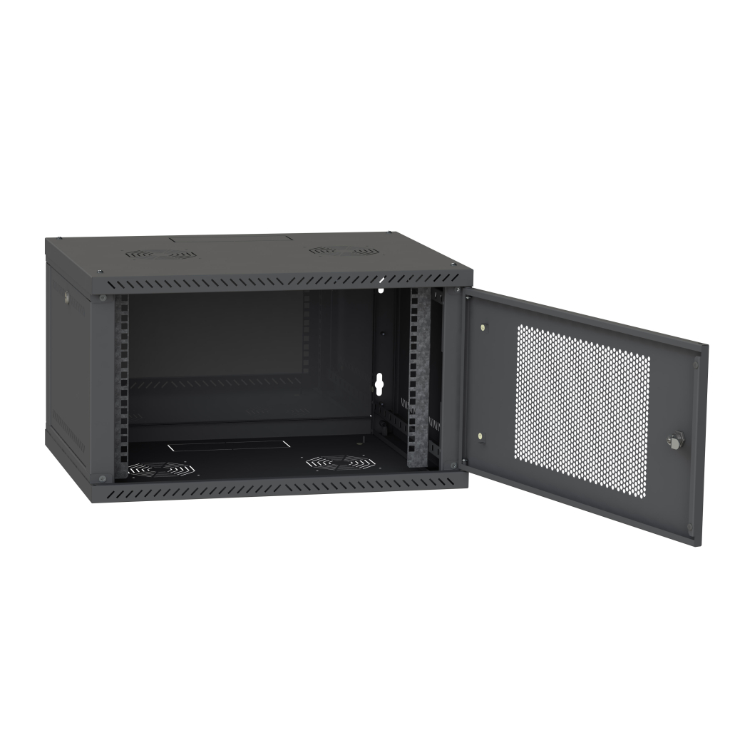 Шафа настінна Ipcom 4U, 600*350, перфорація, RAL9005 (СН-4U-060х035-ДП-9005) - изображение 3