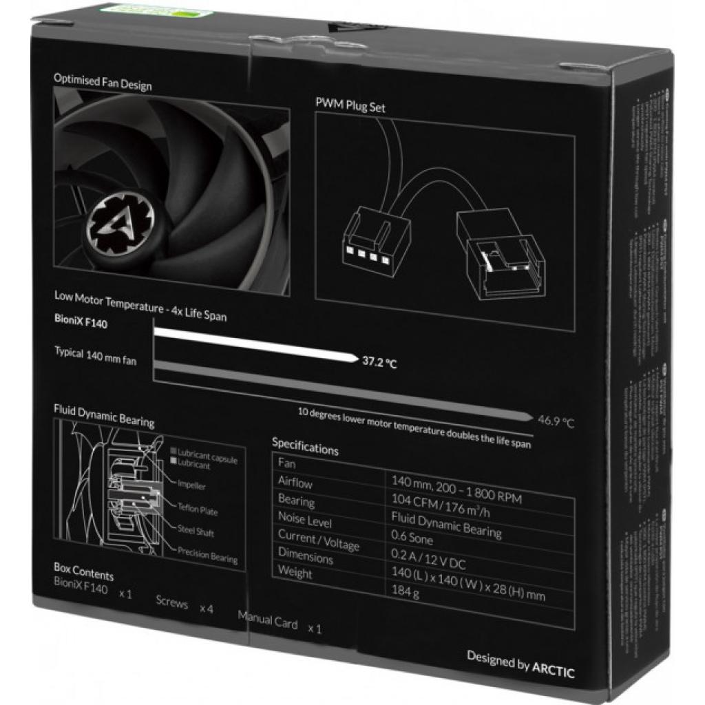Кулер до корпусу Arctic BioniX F140 Grey (ACFAN00161A) - зображення 6