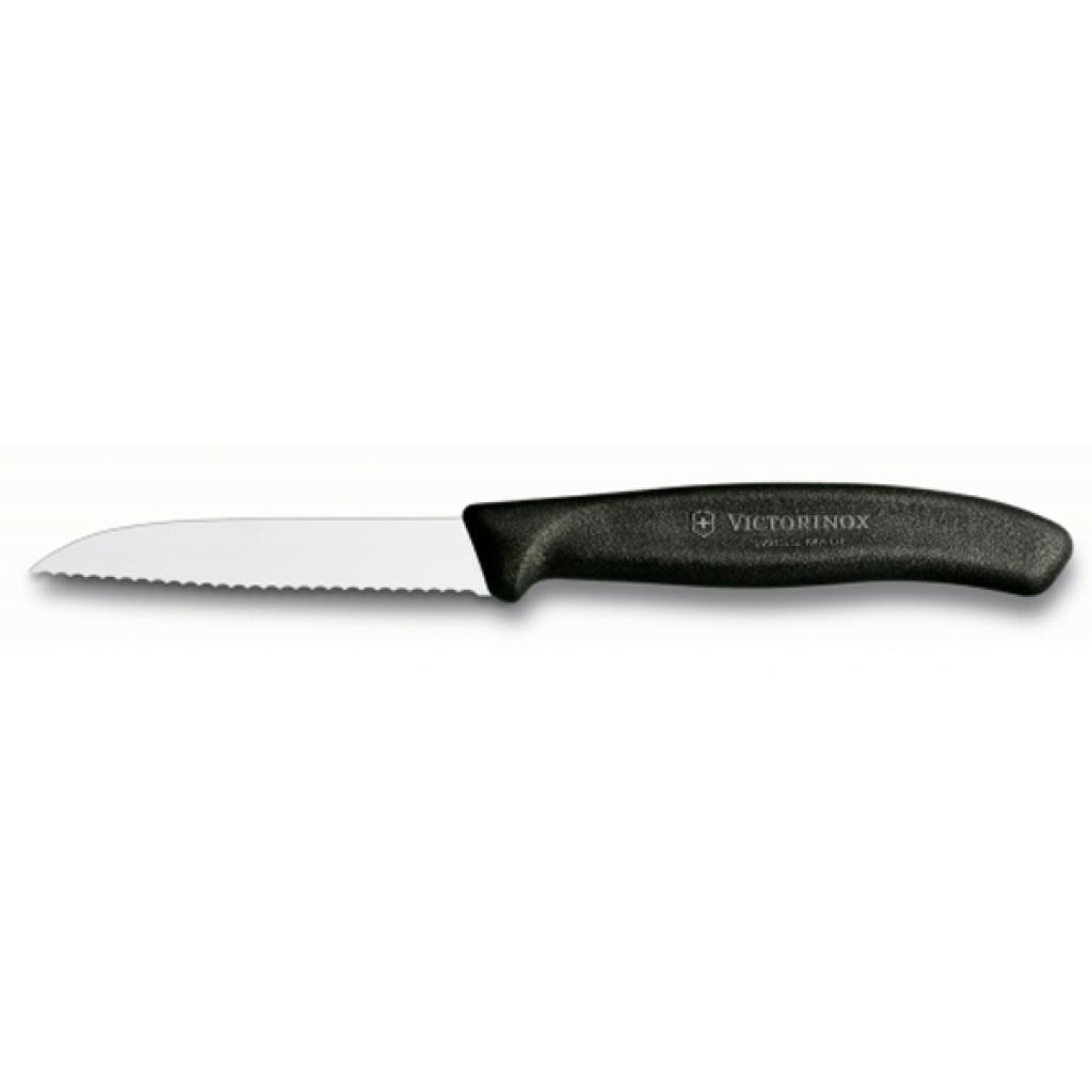 Кухонний ніж Victorinox SwissClassic для овочів 8см, хвилясте лезо, чорний (6.7433) - зображення 1