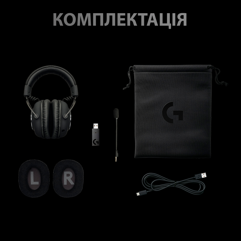 Навушники Logitech G PRO X Wireless Lightspeed Black (981-000907) - зображення 9