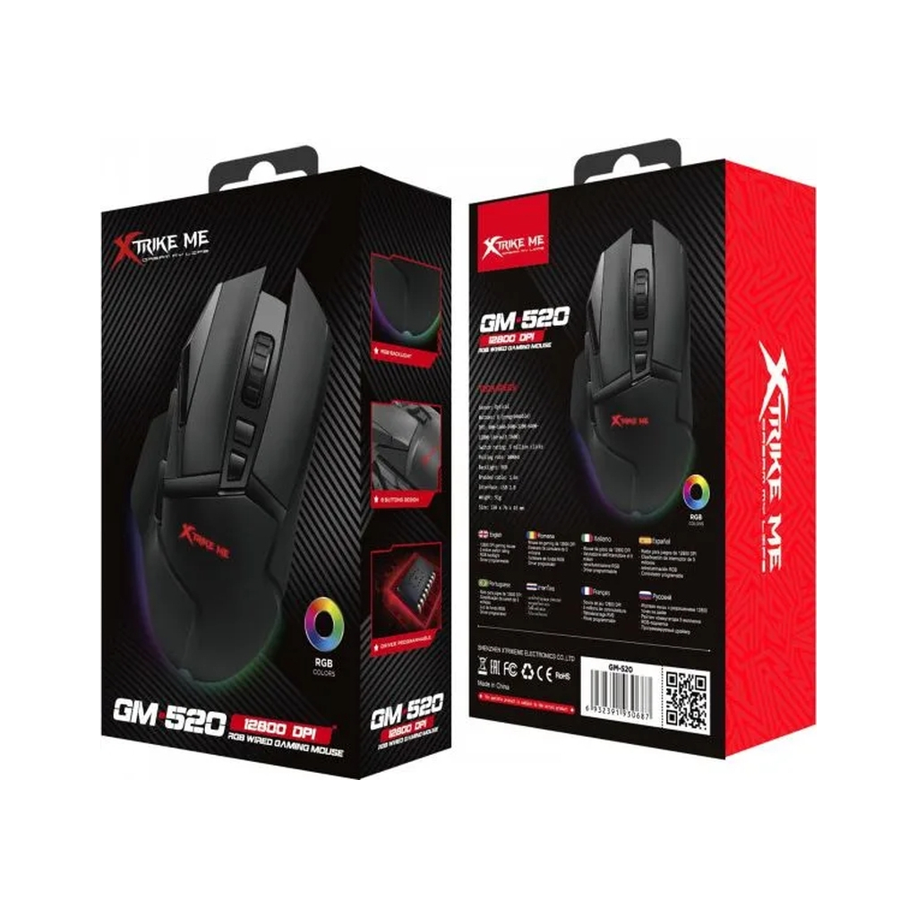 Мишка Xtrike ME GM-520 RGB USB Black (GM-520) - зображення 7