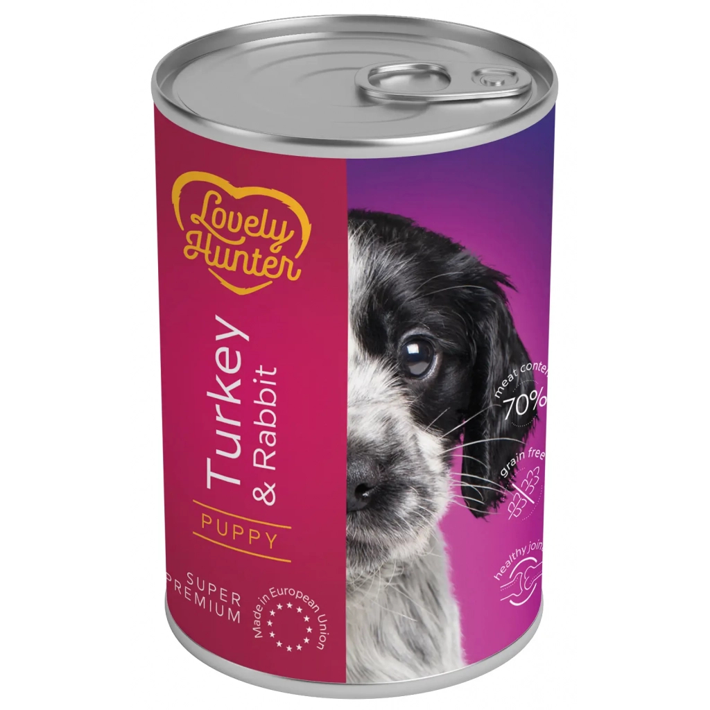 Консерви для собак Lovely Hunter Puppy Turkey and Rabbit 400 г (LHU45617) - зображення 1