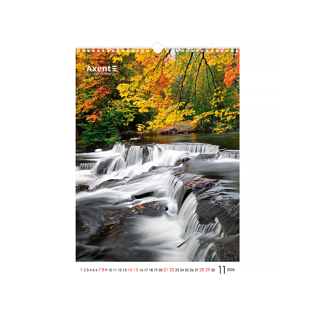 Календар Axent настінний А3 2026 р.Waterfalls (8804-26-2-A) - зображення 12