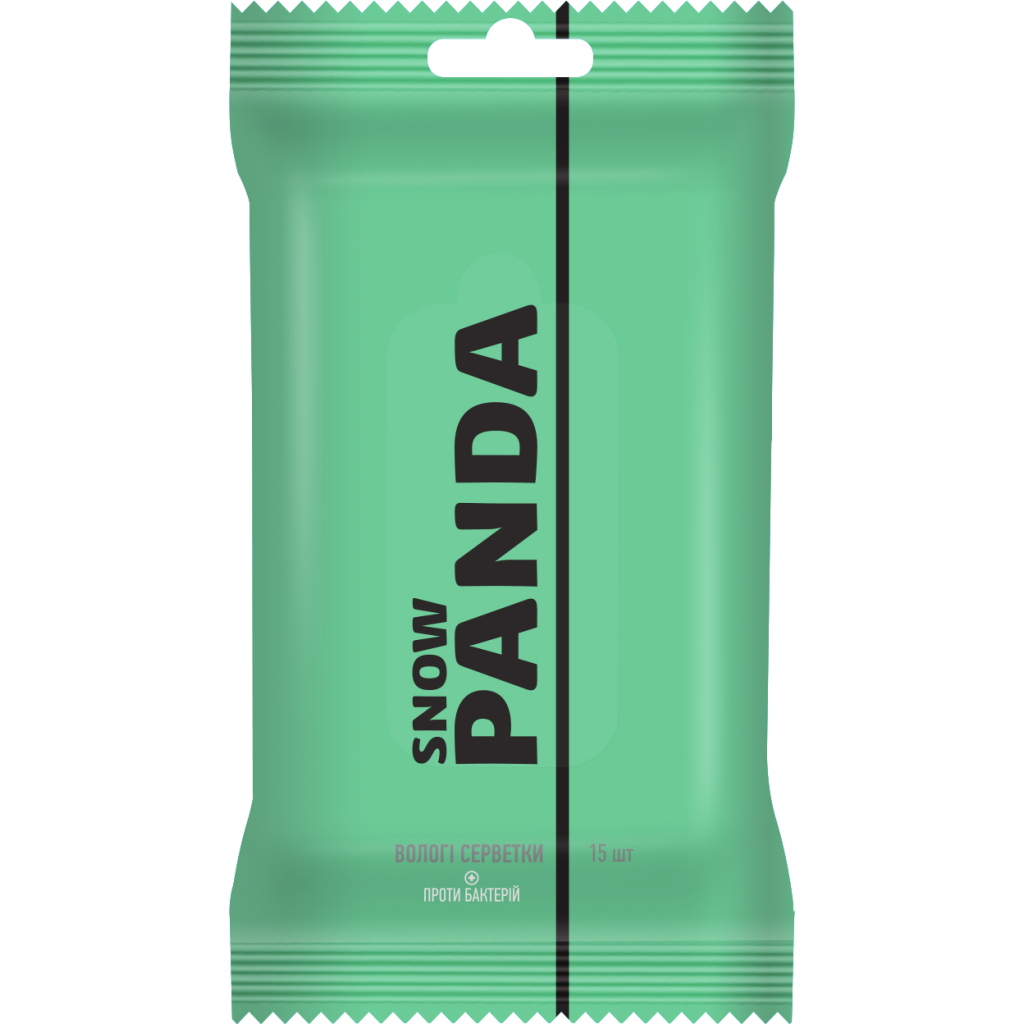 Вологі серветки Сніжна Панда Лайм з антимікробною дією 15 шт. (4823019008715) - изображение 1