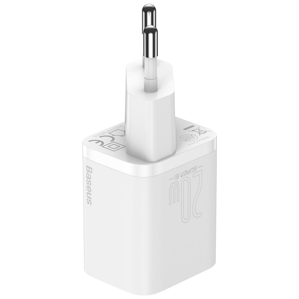 Зарядний пристрій Baseus Super Si Quick Charger 1C 20W EU White (CCSUP-B02) - зображення 3