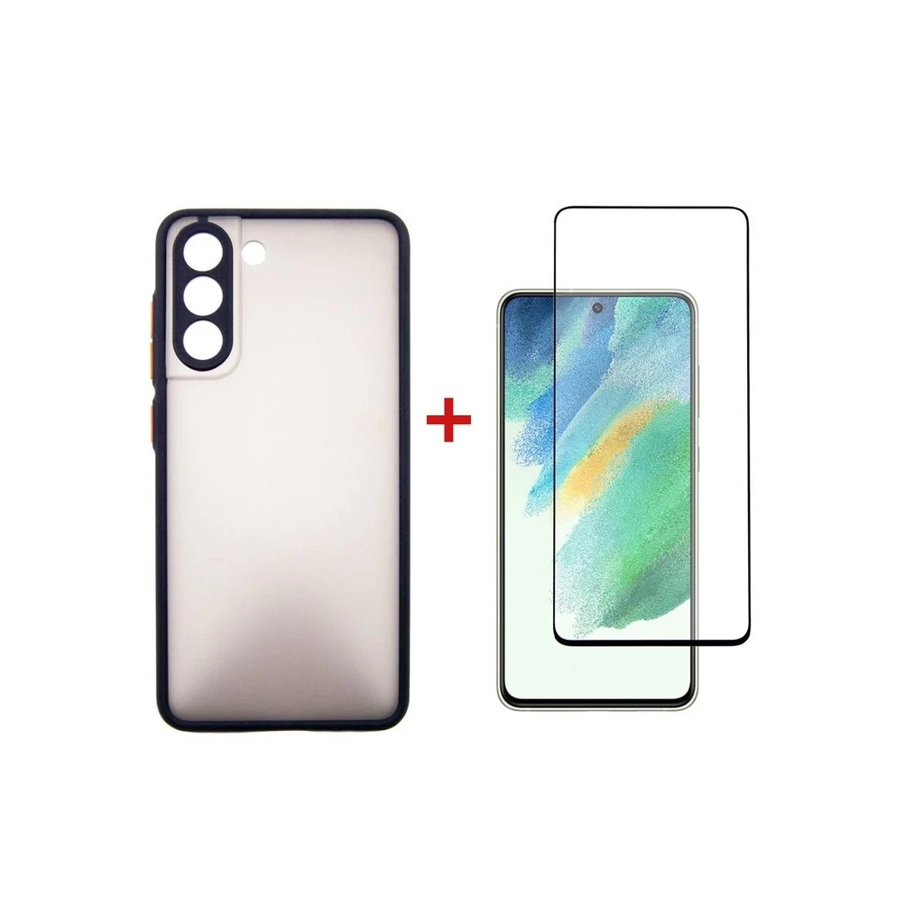 Чохол до мобільного телефона Dengos Kit for Samsung Galaxy S21 FE case + glass (Black) (DG-KM-27) - зображення 1