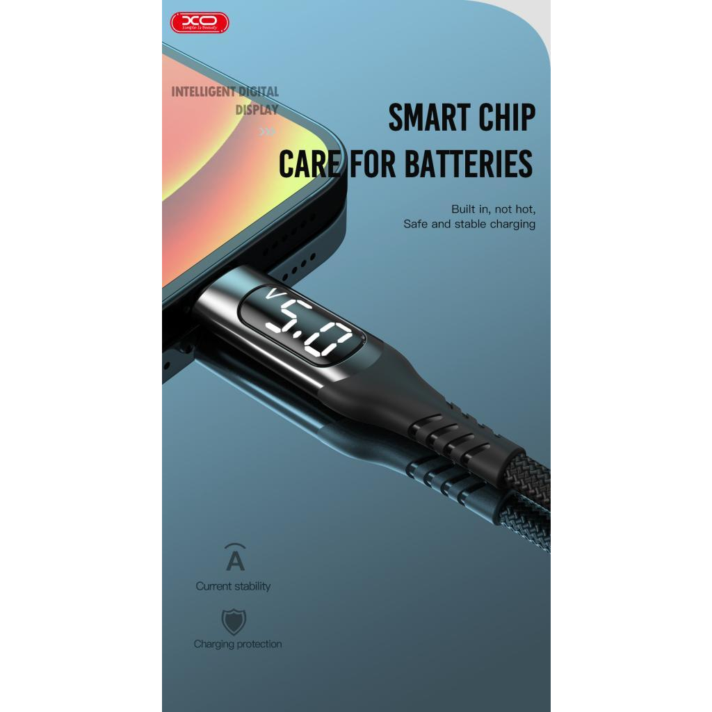 Дата кабель USB 2.0 AM to Lightning 1.0m 2.4A LED black XO (NB162-L-1-BK) - зображення 5