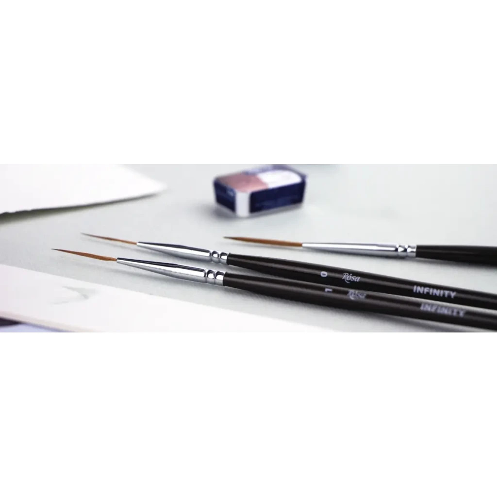 Пензлик для малювання Rosa Соболь круглий, лайнер, INFINITY 128, № 3 (4823098517085) - изображение 4