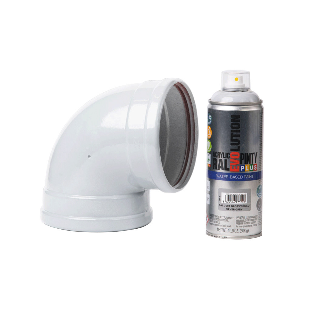 Фарба-аерозоль Pintyplus на водній основі Evolution Ral 7001, Сірий, глянцевий 400 мл (8429576275209) - зображення 2