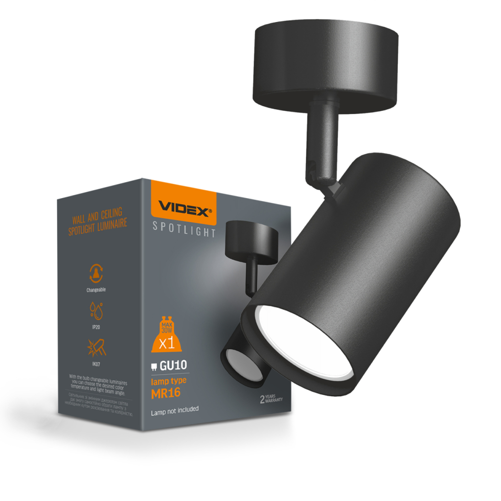Світильник точковий Videx під лампу GU10 накладний поворотний (VL-SPF05B-BFB) - зображення 3