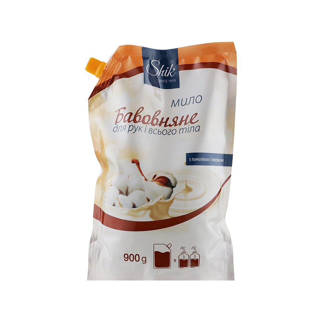 Рідке мило Shik Бавовняне дой-пак 900 г (4823107602900) - зображення 1