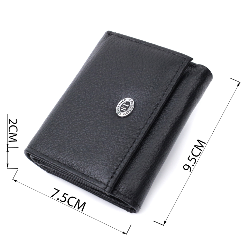 Гаманець ST Leather З монетницею з натуральної шкіри Чорний (22730) - зображення 3