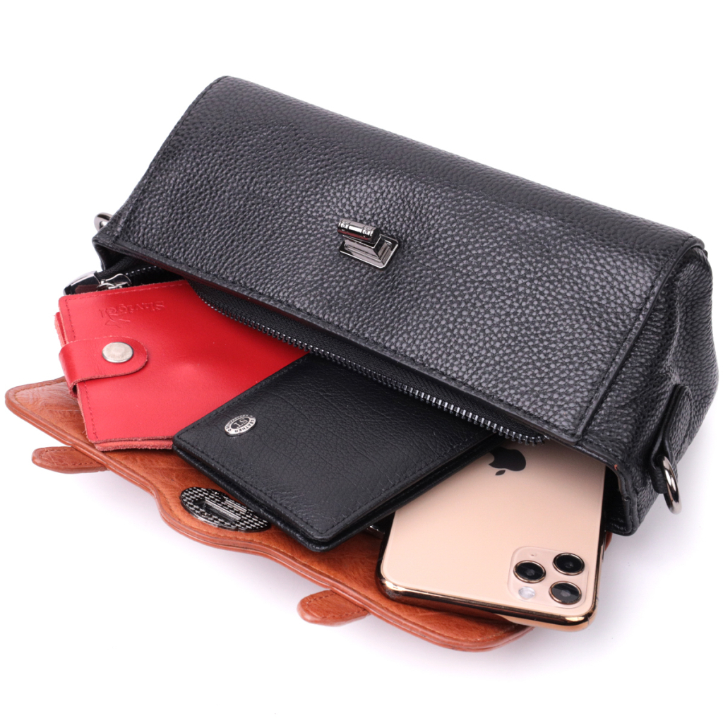 Сумка Vintage Жіноча у вінтажному стилі з натуральної шкіри Чорна (22349) - зображення 8