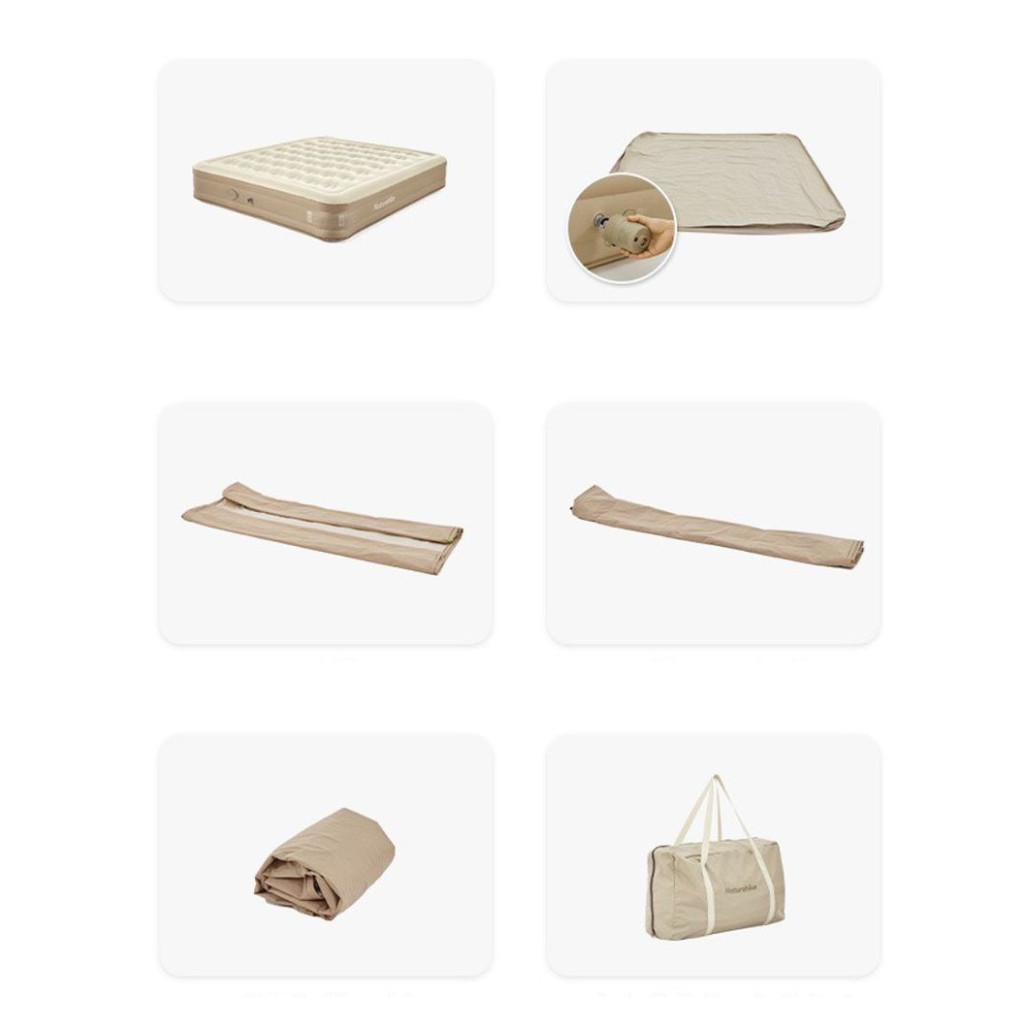 Матрац надувний Naturehike CNH22DZ015 198x99x36 см Beige (6927595713532) - зображення 4