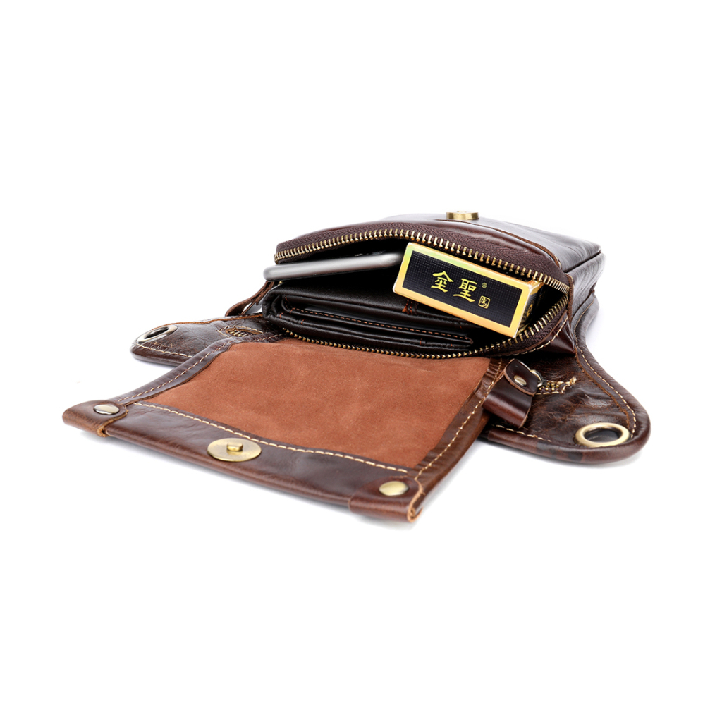 Сумка Vintage На пояс шкіряна Коричнева (20013) - зображення 8