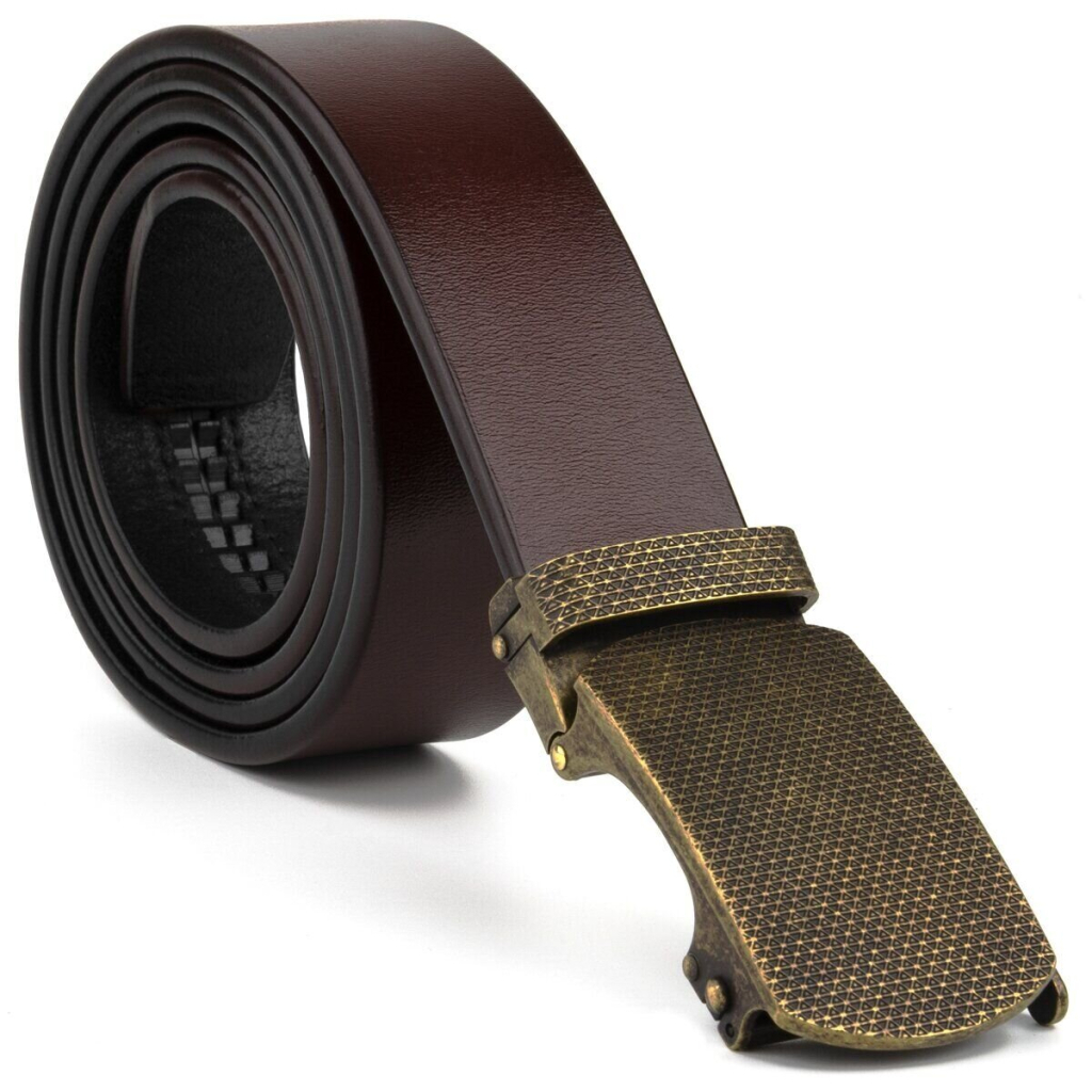 Ремінь Vintage Чоловічий із зернистою пряжкою автомат Коричневий (20273) - зображення 3