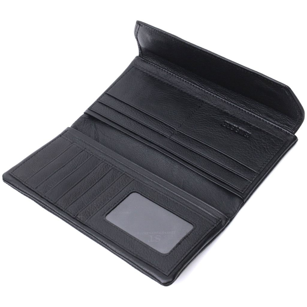 Портмоне ST Leather З натуральної шкіри Чорне (22698) - изображение 8