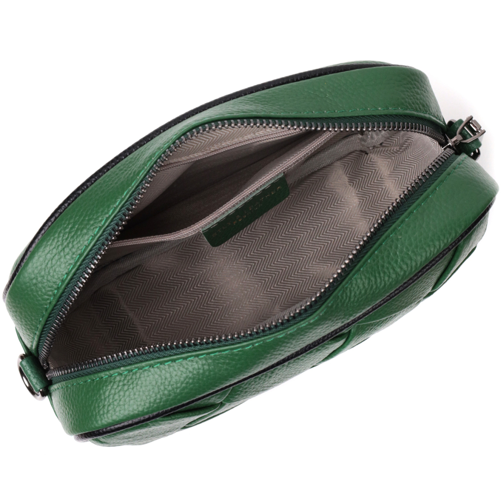 Сумка Vintage Шкіряна з плетінням Зелена (22410) - зображення 6